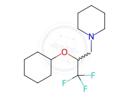 Chemical structure of 1-[2-(cyclohexyloxy)-3,3,3-trifluoropropyl]piperidine