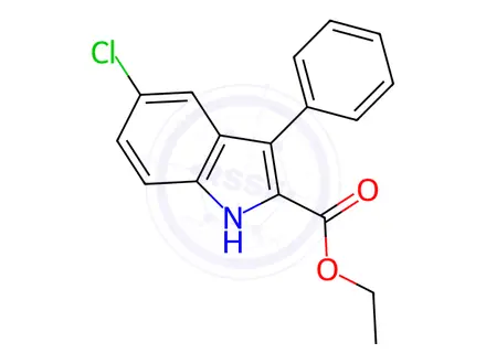 Chemical structure of Ethyl 5-chloro-3-phenyl-1H-indole-2-carboxylate