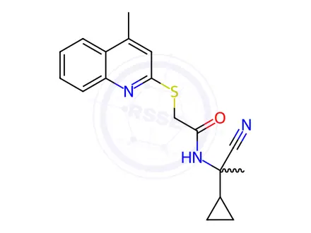 Chemical structure of N-(1-Cyano-1-cyclopropylethyl)-2-((4-methylquinolin-2-yl)thio)acetamide