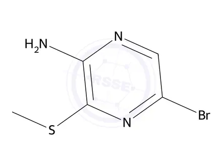 Chemical structure of 2-Amino-5-bromo-3-methylthiopyrazine