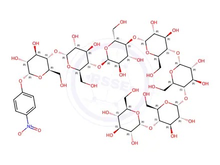Chemical structure of 4-Nitrophenyl a-D-maltoheptaoside
