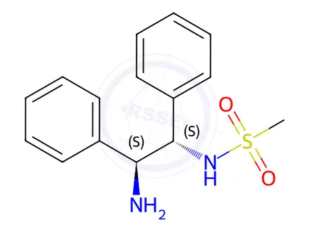 Chemical structure of (1S,2S)-N-Methylsulfonyl-1,2-diphenylethanediamine, 98+%
