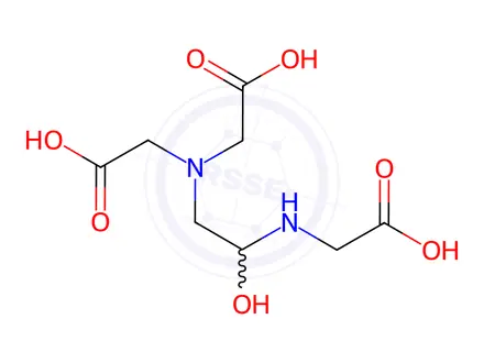 Chemical structure of N-(carboxymethyl)-N-[2-[(carboxymethyl)amino]-2-hydroxyethyl]glycine