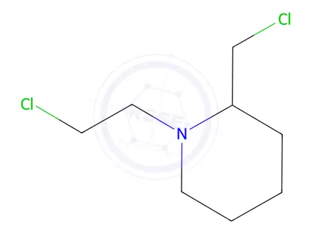 Chemical structure of (beta-chloroethyl)-2-chloromethylpiperidine