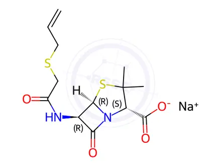 Chemical structure of SODIUM [2S-(2ALPHA,5ALPHA,6BETA)]-6-[(ALLYLTHIO)ACETAMIDO]-3,3-DIMETHYL-7-OXO-4-THIA-1-AZABICYCLO[3.