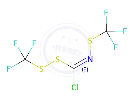 Chemical structure of 1-[(Trifluoromethyl)dithio]-N-[(trifluoromethyl)thio]formimidic acid chloride