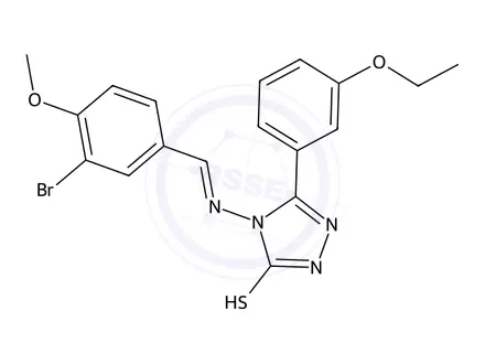 Chemical structure of 4-((3-Bromo-4-methoxybenzylidene)amino)-3-(3-ethoxyphenyl)-1H-1,2,4-triazole-5(4H)-thione