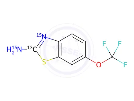 Chemical structure of Riluzole-13C,15N2