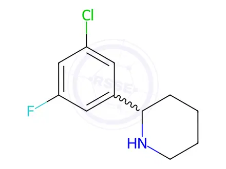 Chemical structure of 2-(3-Chloro-5-fluorophenyl)piperidine
