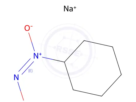 Chemical structure of N-cyclohexyl-N-nitrosohydroxylamine, sodium salt