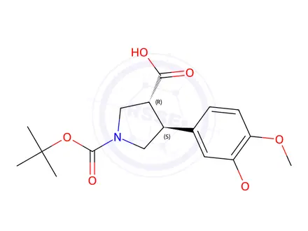 Chemical structure of Boc-trans-DL-β-Pro-4-(3,4-dimethoxyphenyl)-OH