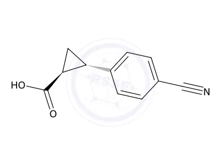 Chemical structure of (1S,2S)-2-(4-Cyanophenyl)cyclopropane-1-carboxylic acid