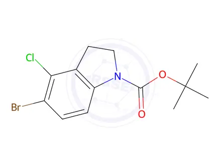 Chemical structure of tert-Butyl 5-bromo-4-chloroindoline-1-carboxylate
