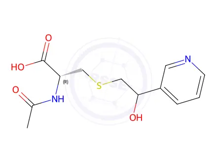 Chemical structure of N-Acetyl-S-[2-hydroxy-2-(3-pyridinyl)ethyl]-L-cysteine