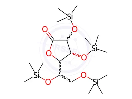 Chemical structure of (3S,4R,5S)-5-((S)-2,2,7,7-Tetramethyl-3,6-dioxa-2,7-disilaoctan-4-yl)-3,4-bis((trimethylsilyl)oxy)dihydrofuran-2(3H)-one