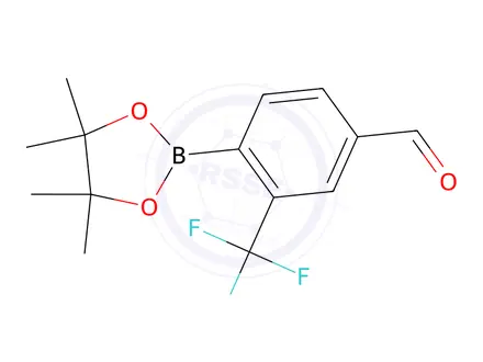 Chemical structure of 4-Formyl-2-(trifluoromethyl)phenylboronic acid pinacol ester