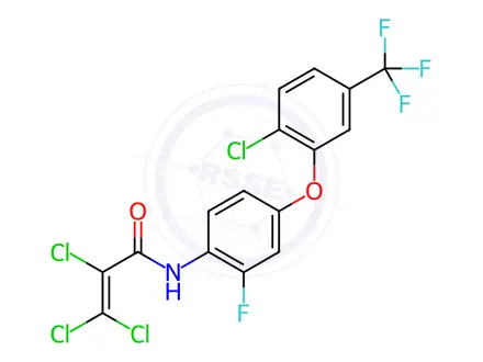 Chemical structure of N1-{4-[2-chloro-5-(trifluoromethyl)phenoxy]-2-fluorophenyl}-2,3,3-trichloroacrylamide