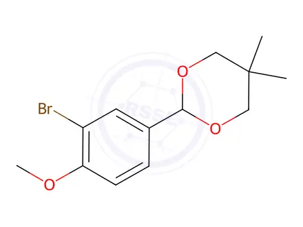 Chemical structure of 2-(3-Bromo-4-methoxyphenyl)-5,5-dimethyl-1,3-dioxane