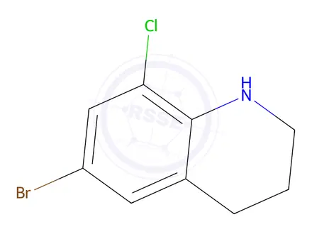 Chemical structure of 6-Bromo-8-chloro-1,2,3,4-tetrahydroquinoline