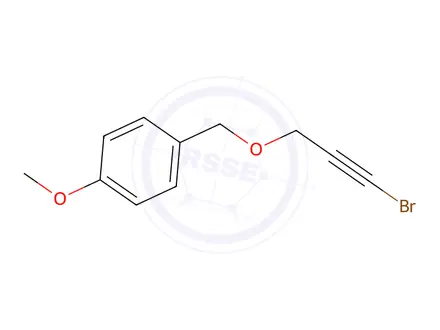 Chemical structure of 1-(((3-Bromoprop-2-yn-1-yl)oxy)methyl)-4-methoxybenzene