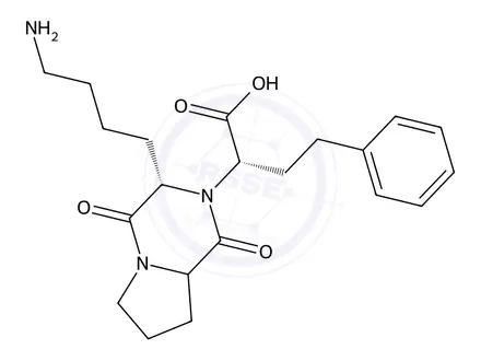 Chemical structure of Lisinopril EP Impurity D (Mixture of Diastereomers)