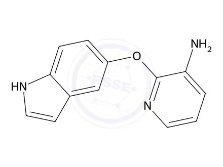 Chemical structure of 2-((1H-indol-5-yl)oxy)pyridin-3-amine