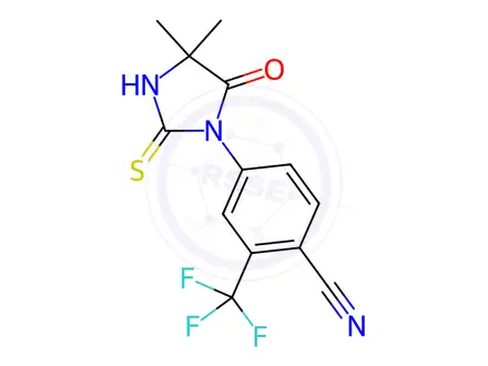 Chemical structure of 4-(4,4-Dimethyl-5-oxo-2-thioxo-1-imidazolidinyl)-2-trifluoromethylbenzonitril