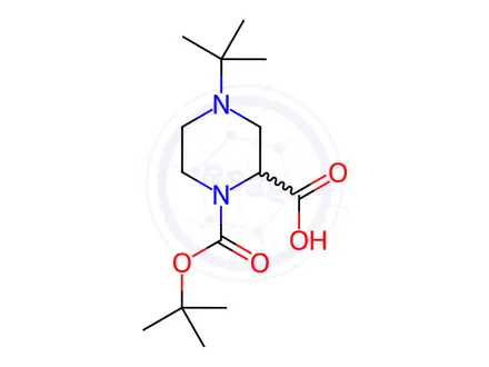 Chemical structure of 4-tert-Butyl-piperazine-1,2-dicarboxylic Acid 1-tert-butyl ester