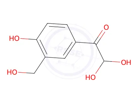 Chemical structure of 2,2-dihydroxy-1-[4-hydroxy-3-(hydroxymethyl)phenyl]ethanone