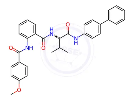 Chemical structure of Benzamide, N-[1-[([1,1-biphenyl]-4-ylamino)carbonyl]-2-methylpropyl]-2-[(4-methoxybenzoyl)amino]-(9CI)