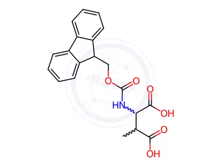 Chemical structure of Fmoc-threo-beta-methyl-DL-aspartic Acid