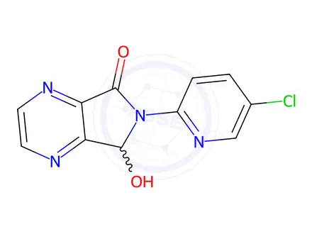 Chemical structure of 6-(5-Chloro-2-pyridyl)-6,7-dihydro-7-hydroxy-5H-pyrrolo[3,4-b]pyrazin-5-one