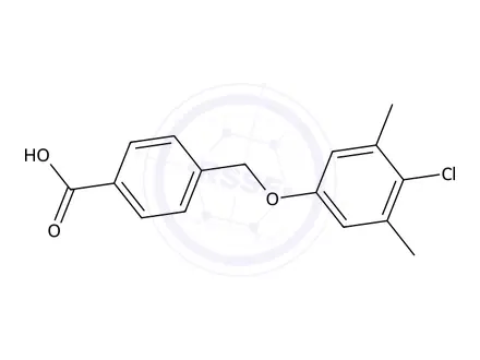 Chemical structure of 4-((4-Chloro-3,5-dimethylphenoxy)methyl)benzoic acid