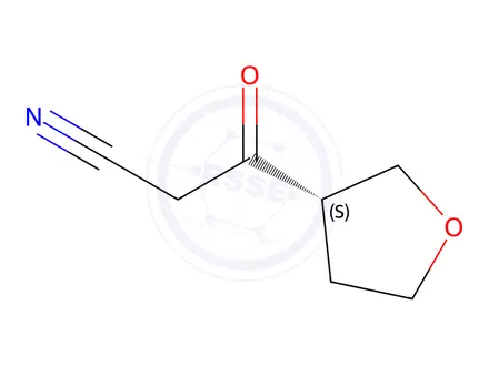Chemical structure of 3-oxo-3-[(3S)-oxolan-3-yl]propanenitrile