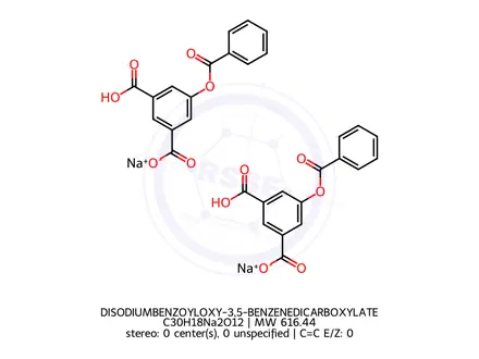 Chemical structure of DISODIUMBENZOYLOXY-3,5-BENZENEDICARBOXYLATE