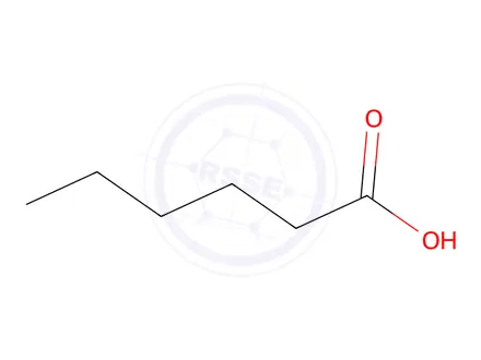 Chemical structure of Hexanoic Acid (Caproic Acid)