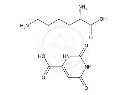 Chemical structure of L-lysine mono(1,2,3,6-tetrahydro-2,6-dioxopyrimidine-4-carboxylate)