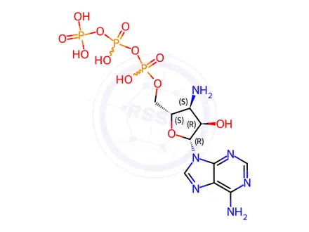 Chemical structure of Adenosine 5'-(tetrahydrogen triphosphate), 3'-amino-3'-deoxy-