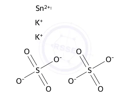 Chemical structure of dipotassium tin bis(sulphate)