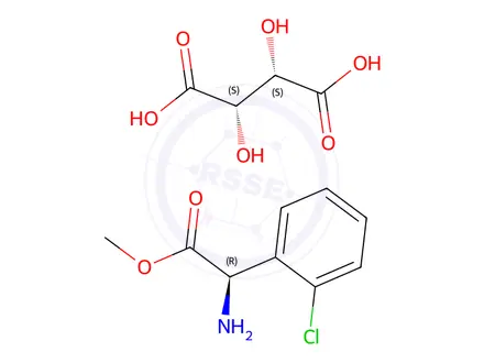 Chemical structure of Methyl (R)-2-amino-2-(2-chlorophenyl)acetate (2S,3S)-2,3-dihydroxysuccinate