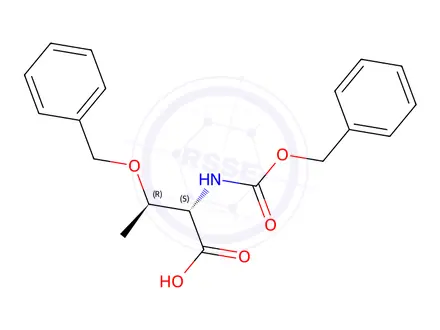 Chemical structure of N-Cbz-O-benzyl-L-threonine