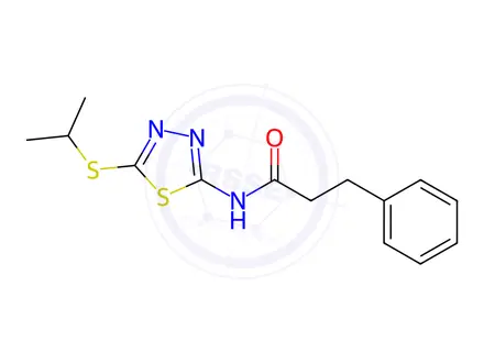 Chemical structure of N-(5-(Isopropylthio)-1,3,4-thiadiazol-2-yl)-3-phenylpropanamide