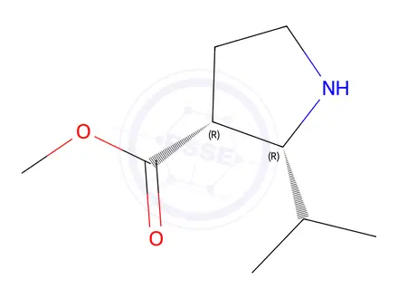 Chemical structure of (2R,3R)-Methyl 2-isopropylpyrrolidine-3-carboxylate