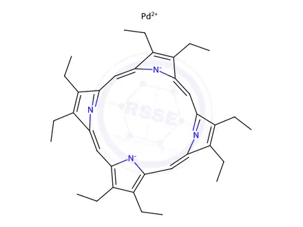 Chemical structure of Palladium, (2,3,7,8,12,13,17,18-octaethyl-21H,23H-porphinato(2-)-N21,N22,N23,N24)-