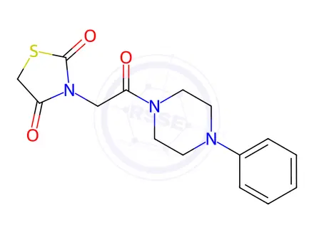 Chemical structure of 3-[2-Oxo-2-(4-phenyl-1-piperazinyl)ethyl]-1,3-thiazolidine-2,4-dione
