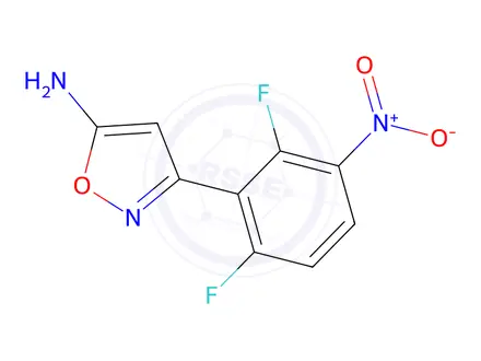 Chemical structure of 3-(2,6-Difluoro-3-nitrophenyl)isoxazol-5-amine