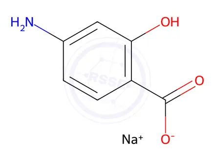 Chemical structure of Aminosalicylate sodium
