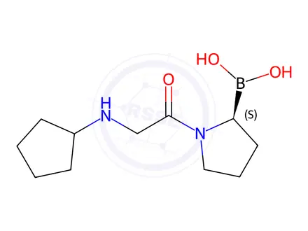 Chemical structure of (2S)-1-[2-(Cyclopentylamino)acetyl]pyrrolidine-2-boronic acid