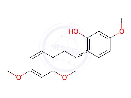 Chemical structure of 2-(3,4-Dihydro-7-methoxy-2H-1-benzopyran-3-yl)-5-methoxyphenol
