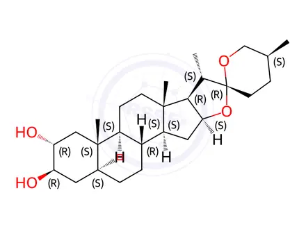 Chemical structure of Spirostan-2,3-diol, (2α,3β,5α,25S)-
